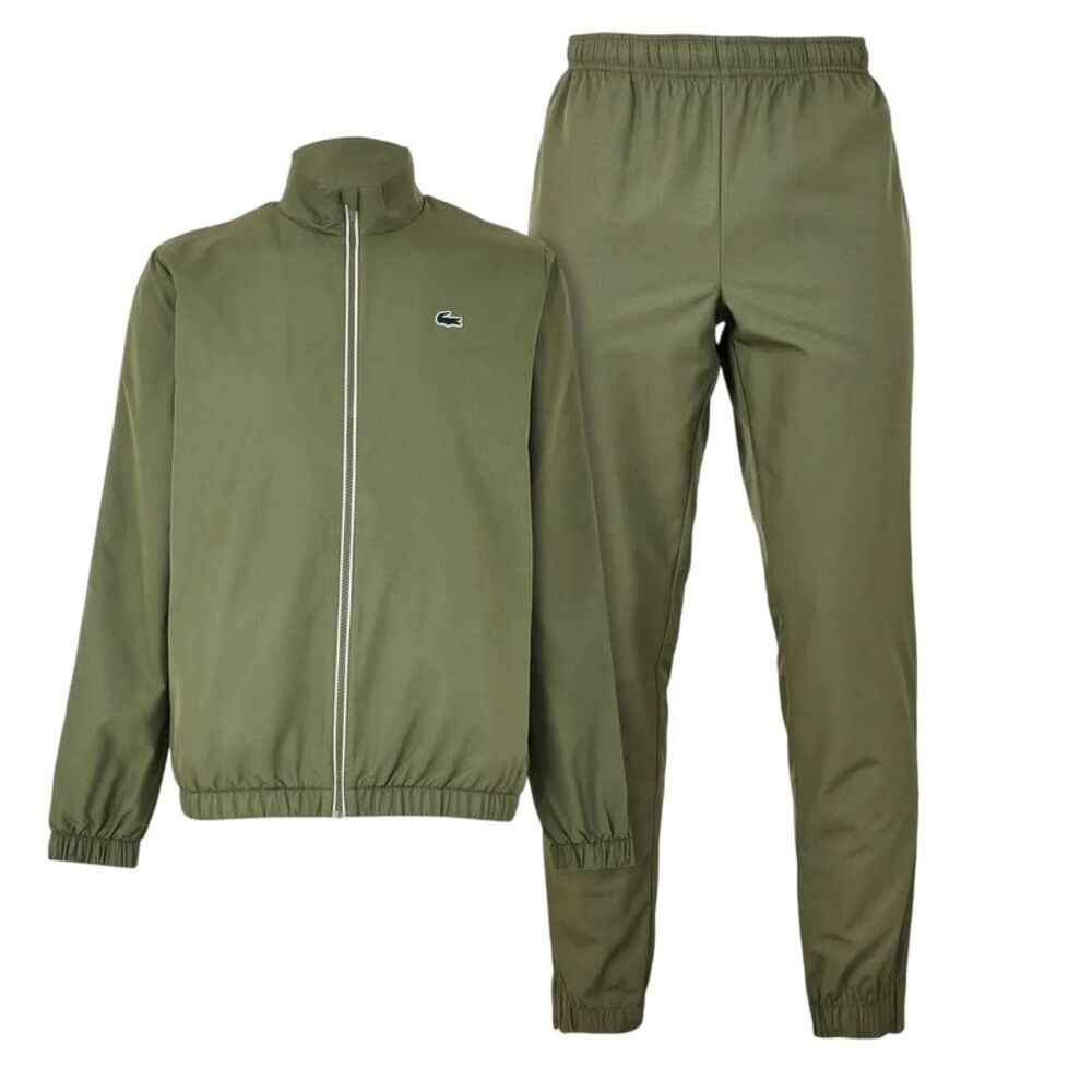 Lacoste Mens Logo Funnel Neck Tracksuit / Khaki Green